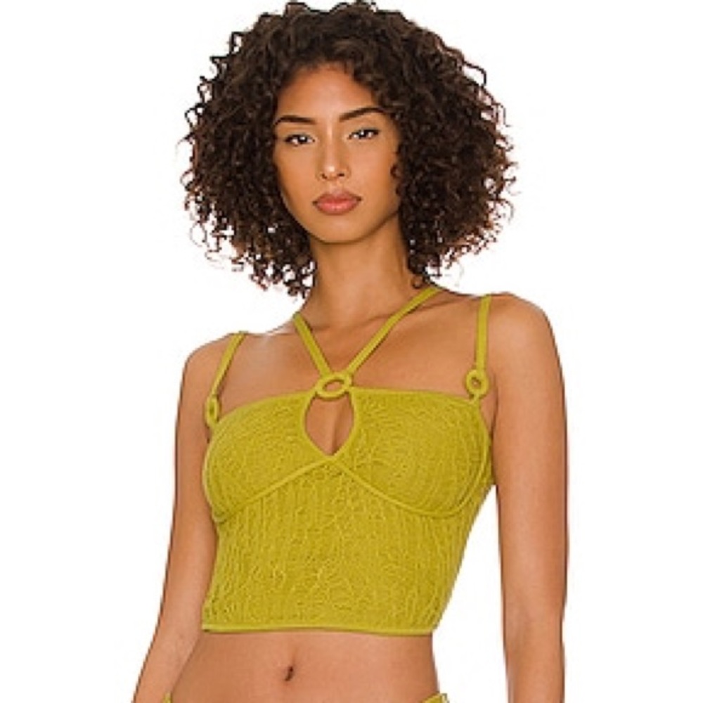 Danielle GUIZIO Multi Strap Open Knit Top